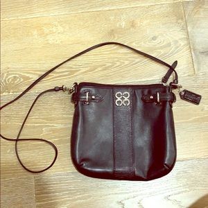 COACH BLACK LEATHER SLIM CROSS BODY BAG J102044808